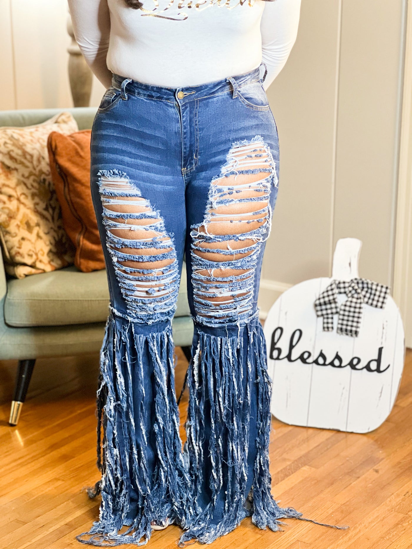 Girl Fringe Jeans